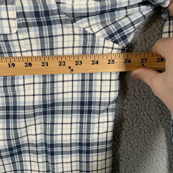 Polo Ralph Lauren Shirt Mens Large L Blue Plaid Flannel Button Up Long Sleeve - Picture 4 of 7